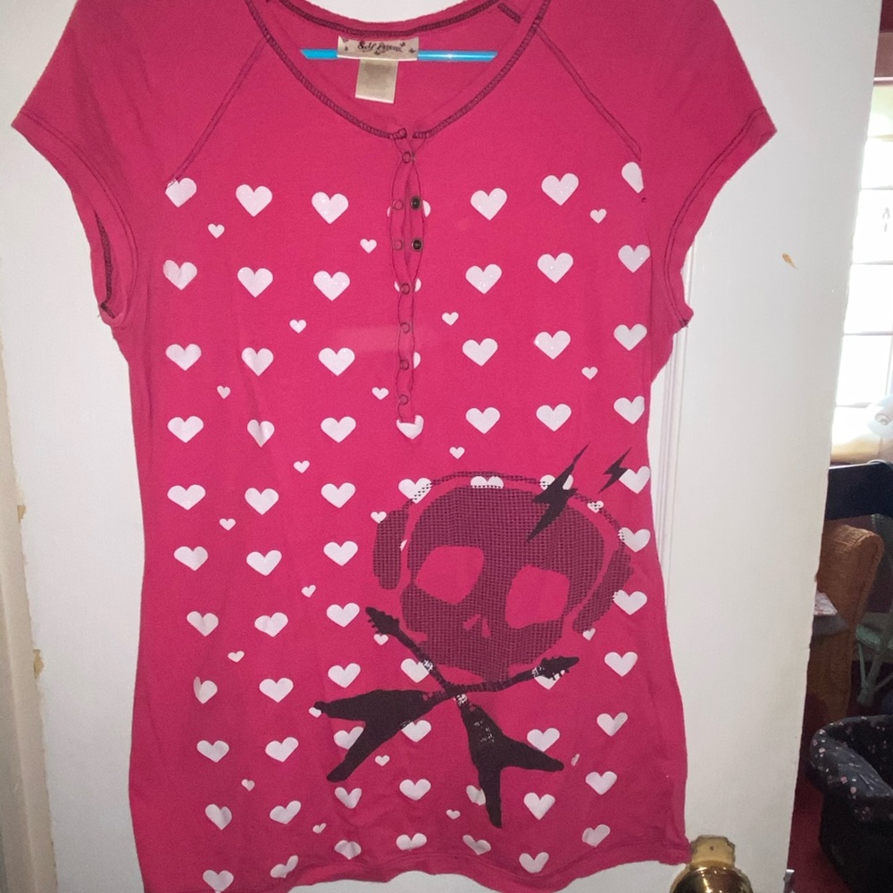 Pink / Black Self Esteem Skull Shirt